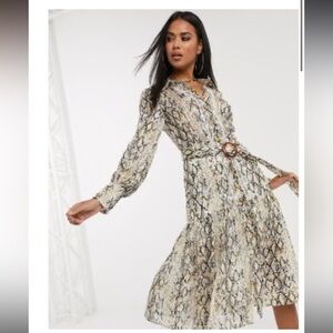 Pretty Darling belted snakeskin midi US size 2 UK 6